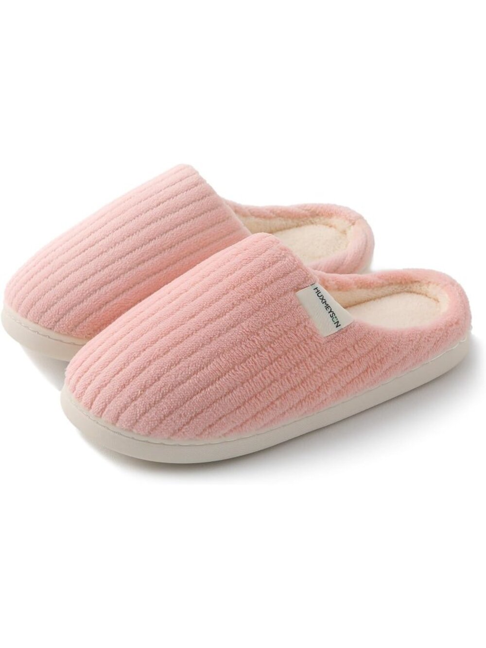 Women's Pink Warm Anti Skid Rubber Sole Memory Foam Comfy Indoor Slippers